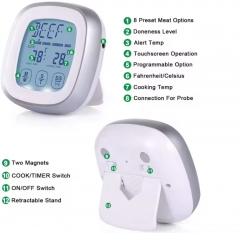 EK8007 ABS LCD Backlight Display Long Wire Oven Digital Food Thermometer With Timer