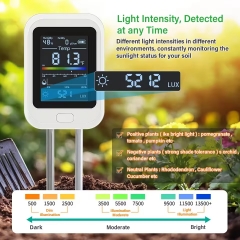 YH-1106 6-in-1 LCD Display PH Moisture Fertility Light Humidity Temperature Monitor Soil Tester for Garden Farm Planting