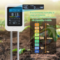 YH-1106 6-in-1 LCD Display PH Moisture Fertility Light Humidity Temperature Monitor Soil Tester for Garden Farm Planting