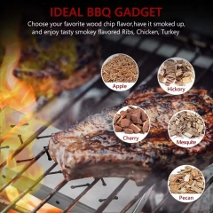 660052 Grilling Accessories, Universal Stainless Steel Smoker Box for BBQ Grill Wood Chips