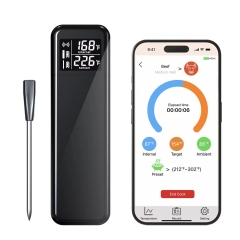 DT-133 Newest Digital Wireless Smart BT Meat Thermometer with Single Probe 820FT Long Range for BBQ/Grill/Oven/Smoker/Rotisserie/Food