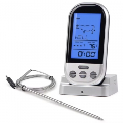EK8010 LCD Wireless Food Thermometer Kitchen Cooking BBQ Tool Oven Digital Temperature Tester Meter With Stainless Steel Probe