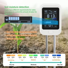 YH-1106 6-in-1 LCD Display PH Moisture Fertility Light Humidity Temperature Monitor Soil Tester for Garden Farm Planting