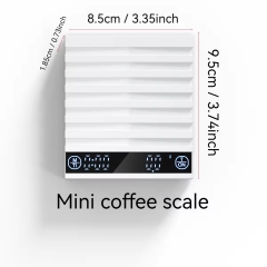 BA-1 2kg/0.1g Rechargeable Battery New Arrival Black Small Size Kitchen Digital Electronic Weighing Drip Brewing Coffee Scale with Timer