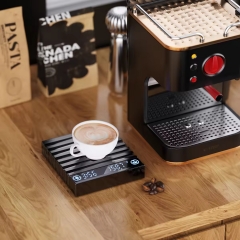 BA-1 2kg/0.1g Rechargeable Battery New Arrival Black Small Size Kitchen Digital Electronic Weighing Drip Brewing Coffee Scale with Timer
