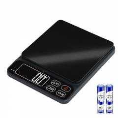 GL-07-3000g 3kg/1g Multifunctional Stainless Steel Kitchen Scale Digital LCD Weighing with USB Battery Power for Weight Measuring