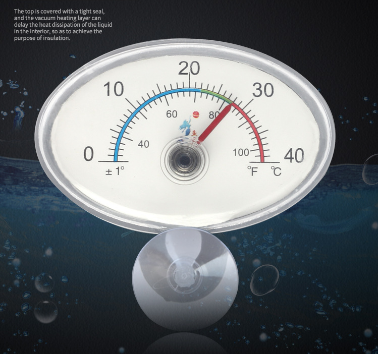 JC-18-C Vertical Aquarium Thermometer Fish Tank Water Temperature Test Fahrenheit Glass Container Accessories