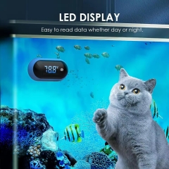 Digital Aquarium Thermometer with Touch Screen Accuracy & Energy-Saving Stick-on Wireless Thermometer for Glass Containers