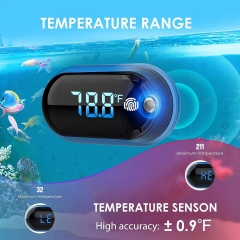 Digital Aquarium Thermometer with Touch Screen Accuracy & Energy-Saving Stick-on Wireless Thermometer for Glass Containers