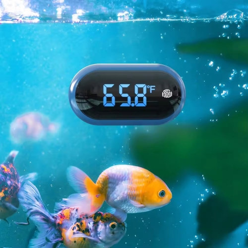 Digital Aquarium Thermometer with Touch Screen Accuracy & Energy-Saving Stick-on Wireless Thermometer for Glass Containers