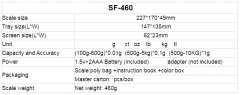 SF-460 2kg*0.1g High Accuracy 5kg Electronic Kitchen Scale Household Food Weight Measuring Scale Battery Operated