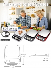 YW-C014 Talking Kitchen Scale for Cooking, Baking, Meal Prep and Diet, Precise Weight Grams and Ounces Measurement