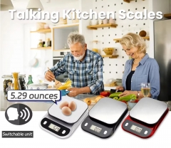 YW-C014 Talking Kitchen Scale for Cooking, Baking, Meal Prep and Diet, Precise Weight Grams and Ounces Measurement