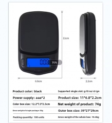 YH-2022 200g*0.01g Portable Mini Digital Pocket Scale Small Precision Electronic Scale for Jewelry and Medicinal Use Battery Powered
