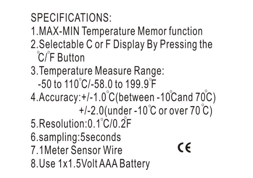 MDT-4 Indoor/Outdoor Dual Digital Display Thermometer, Home Lab Wide Temperature High Precision Electronic Temperature Gauge