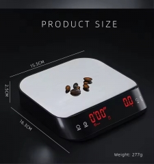 D20 3kg/0.1g Digital Kitchen Coffee Scale Cyclic Rechargeable Espresso Electronic Scale Home Barista Accessories