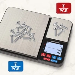 ABJ-918 PCS Counting Dual Stainless Steel Pan Big Screen 5kg Kitchen Balance 500g Pocket Weight Scale