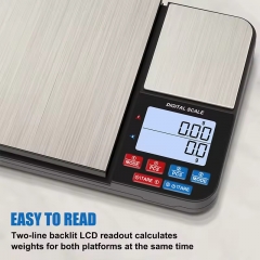ABJ-918 PCS Counting Dual Stainless Steel Pan Big Screen 5kg Kitchen Balance 500g Pocket Weight Scale