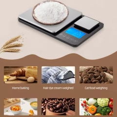 K600H 15kg/1g-500g/0.01g Stainless Steel Digital Kitchen Scale with LCD Display 500g 15kg Gram Ounce Battery Powered Weight Measuring Two Platforms Dual Scale