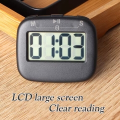 THT1700 Modern Design Digital Kitchen Timer Loud Alarm Big Digits Eco-Friendly LCD Plastic Square Kitchen Timer Cooking Baking