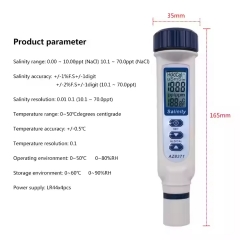 AZ8371 Pen Type Display Salinometer/electronic Salinometer Measurable Seawater Salinity Detector Pen Type Design AZ-8371