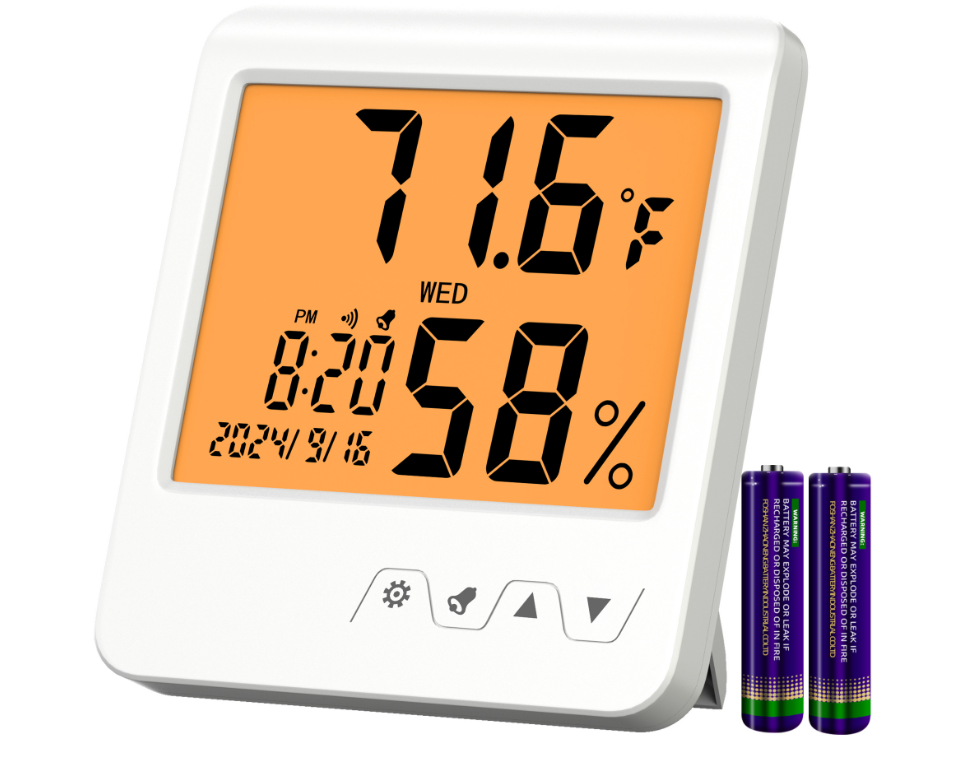 MC505 Large Screen Backlight Indoor Multi-Function Digital Display Thermometer Humidity Meter & Calendar Plastic Electronic Clock