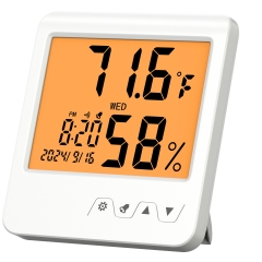 MC505 Large Screen Backlight Indoor Multi-Function Digital Display Thermometer Humidity Meter & Calendar Plastic Electronic Clock