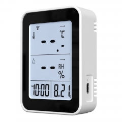 MC81 Hygrometer Thermometer , Tuya WiFi Indoor Room Temperature Monitor Thermometer with Remote App Control, Notification Alerts,LCD