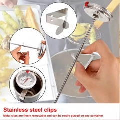 B-4B Stainless Steel Food Coffee Milk Kitchen 15cm 30cm Probe Type Baking Oil Thermometer With Clip