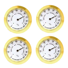 THH6312704 High Moisture Meter Cigar Hygrometer Mini Round Dial Metal Thermometer for Tobacco Humidor Hygrometer for Cigars