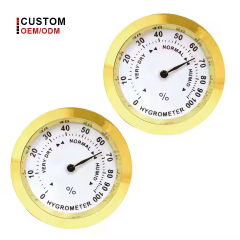 THH6312704 High Moisture Meter Cigar Hygrometer Mini Round Dial Metal Thermometer for Tobacco Humidor Hygrometer for Cigars