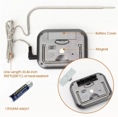 TH-E-43 Digital Single Probe Meat Thermometer Alert Timer for Roasting BBQ Smoker Grill Kitchen Oven-Household Plastic Food Thermometer