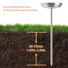 KT-B-4H Long Probe 167mm Stainless Steel Soil Thermometer 0-30 Celsius No Battery Required Soil Temperature Gauge