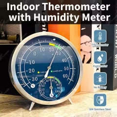 X52CK0365 Premium Stainless Steel Dial Thermometer Hygrometer Fast Delivery Indoor Room Hygrometer for Kitchen Use