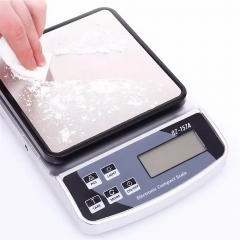 QZ-157A-15kg 15000g/1g Household Stainless Steel Electronic Kitchen Food Scale Ingredients Baking LCD Digital Display Scale Kitchen Weight Scale