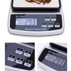 QZ-157A-5kg 5000g/0.5g Household Stainless Steel Electronic Kitchen Food Scale Ingredients Baking LCD Digital Display Scale Kitchen Weight Scale