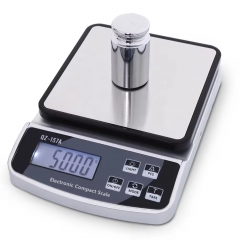 QZ-157A-5kg 5000g/0.5g Household Stainless Steel Electronic Kitchen Food Scale Ingredients Baking LCD Digital Display Scale Kitchen Weight Scale