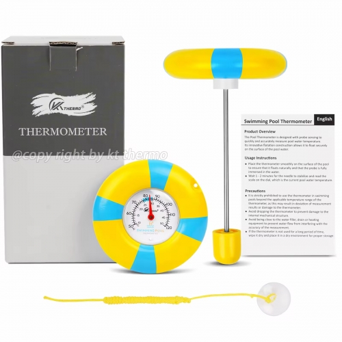 Y1AK4030 Large Dial Floating Pool Thermometer Easy Read for Pools Aquariums Hot Tubs Fish Ponds Spa Use Plastic Material OEM