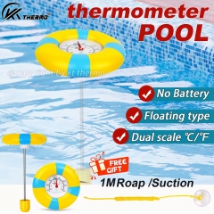 Y1AK4030 Large Dial Floating Pool Thermometer Easy Read for Pools Aquariums Hot Tubs Fish Ponds Spa Use Plastic Material OEM