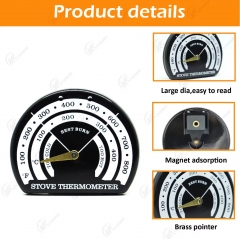 THM3466410 Magnet Surface Dial Thermometer for Wood Burning Stoves Fireplaces Bimetal Temperature Measurement on Wood Burning Stovepipe