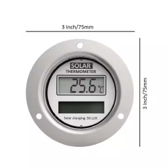 E2AK1083K02 Digital Solar Thermometer with Probe -50~200℃ for Fridge Freezer Cold Storage, Waterproof Design
