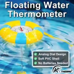 Y1AK4030 Large Dial Floating Pool Thermometer Easy Read for Pools Aquariums Hot Tubs Fish Ponds Spa Use Plastic Material OEM