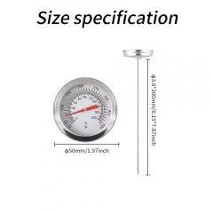 B4AK2269 Locomotive Thermometer Stainless Steel 0-200°c/32-400°F Needle Type Black White Dial Temperature Controller