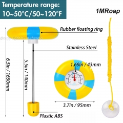 Y1AK4030 Large Dial Floating Pool Thermometer Easy Read for Pools Aquariums Hot Tubs Fish Ponds Spa Use Plastic Material OEM