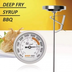 YH-B-10 Mechanical Deep Fry Thermometer 50-500°F with Clip, 12-Inch Probe for Frying BBQ Syrup Cooking