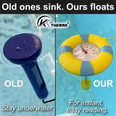 Y1AK4030 Large Dial Floating Pool Thermometer Easy Read for Pools Aquariums Hot Tubs Fish Ponds Spa Use Plastic Material OEM