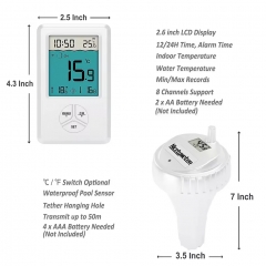 THE69630899 Wireless Floating Pool Thermometer Indoor Outdoor Digital Temperature Monitor Swimming Pool SPA Hot Tubs Ponds