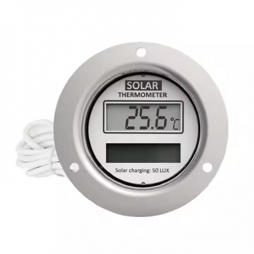 E2AK1083K02 Digital Solar Thermometer with Probe -50~200℃ for Fridge Freezer Cold Storage, Waterproof Design