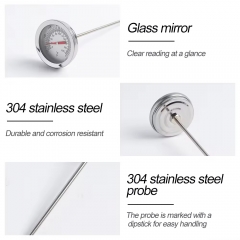 B4AK2269 Locomotive Thermometer Stainless Steel 0-200°c/32-400°F Needle Type Black White Dial Temperature Controller