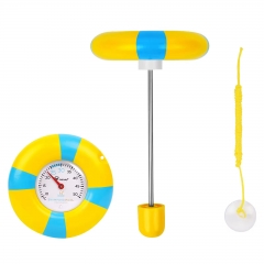 Y1AK4030 Large Dial Floating Pool Thermometer Easy Read for Pools Aquariums Hot Tubs Fish Ponds Spa Use Plastic Material OEM